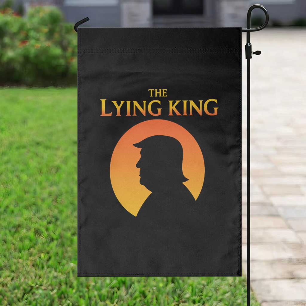 The Lying King Silhouette Sunrise Political Satire Parody Graphic Garden Flag
