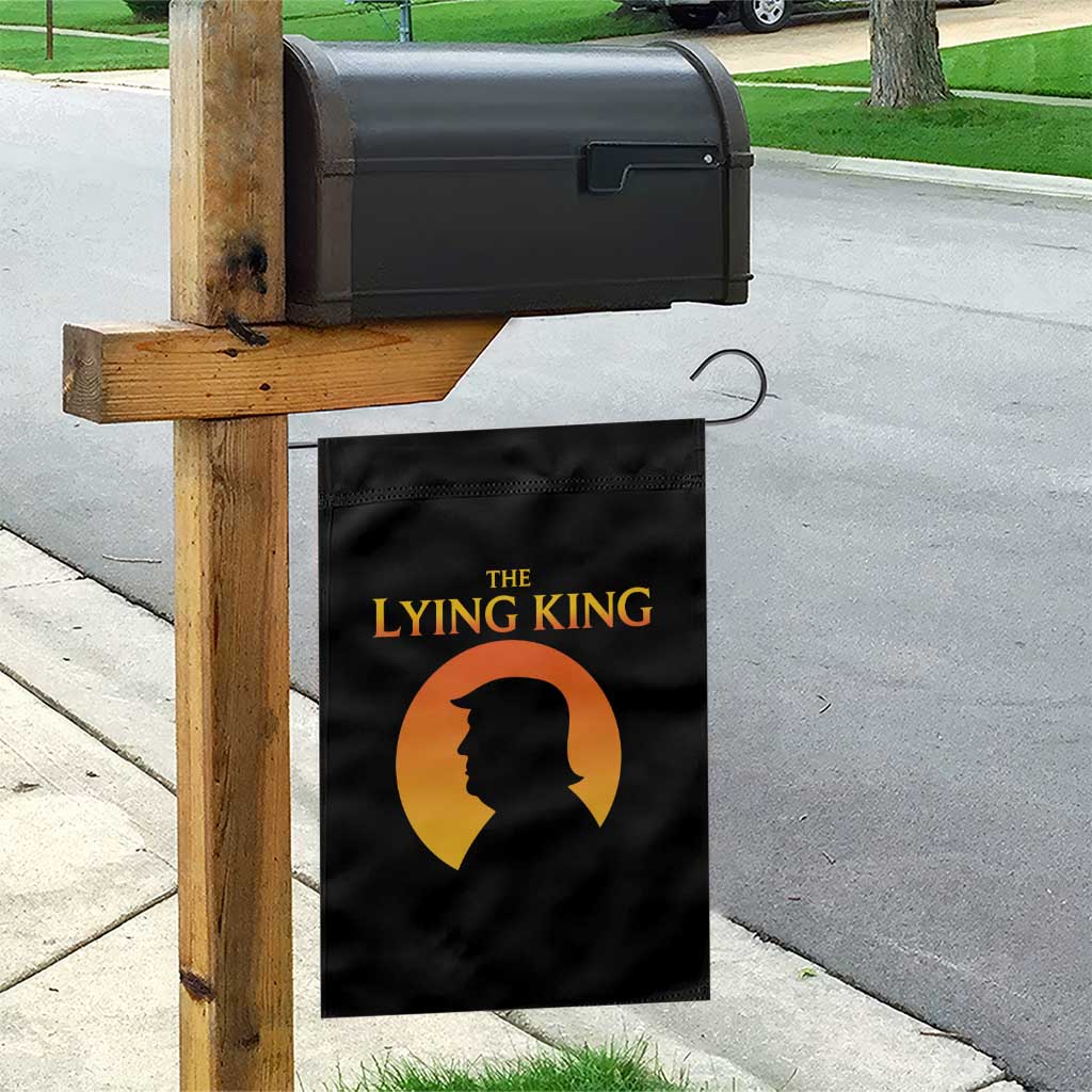 The Lying King Silhouette Sunrise Political Satire Parody Graphic Garden Flag