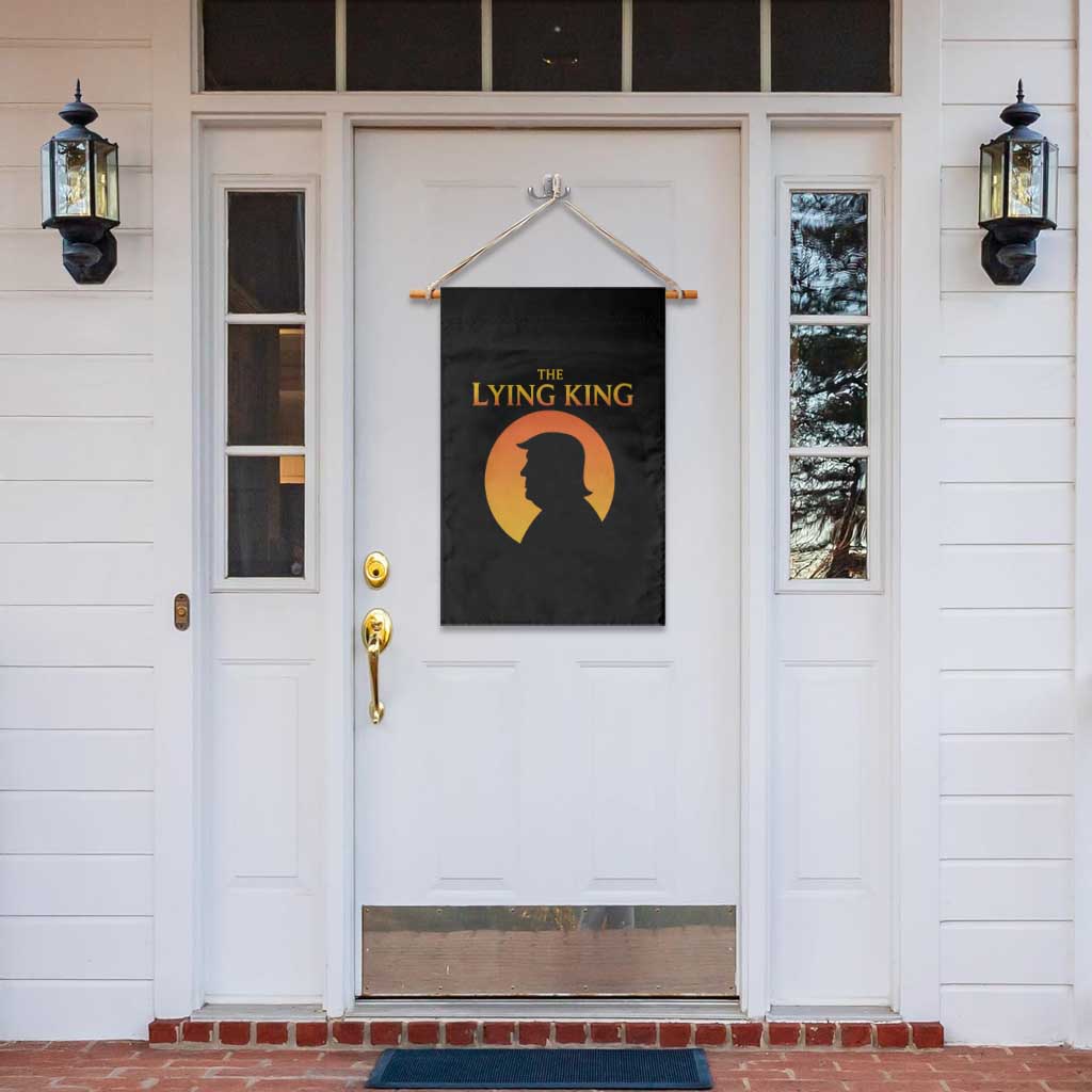 The Lying King Silhouette Sunrise Political Satire Parody Graphic Garden Flag