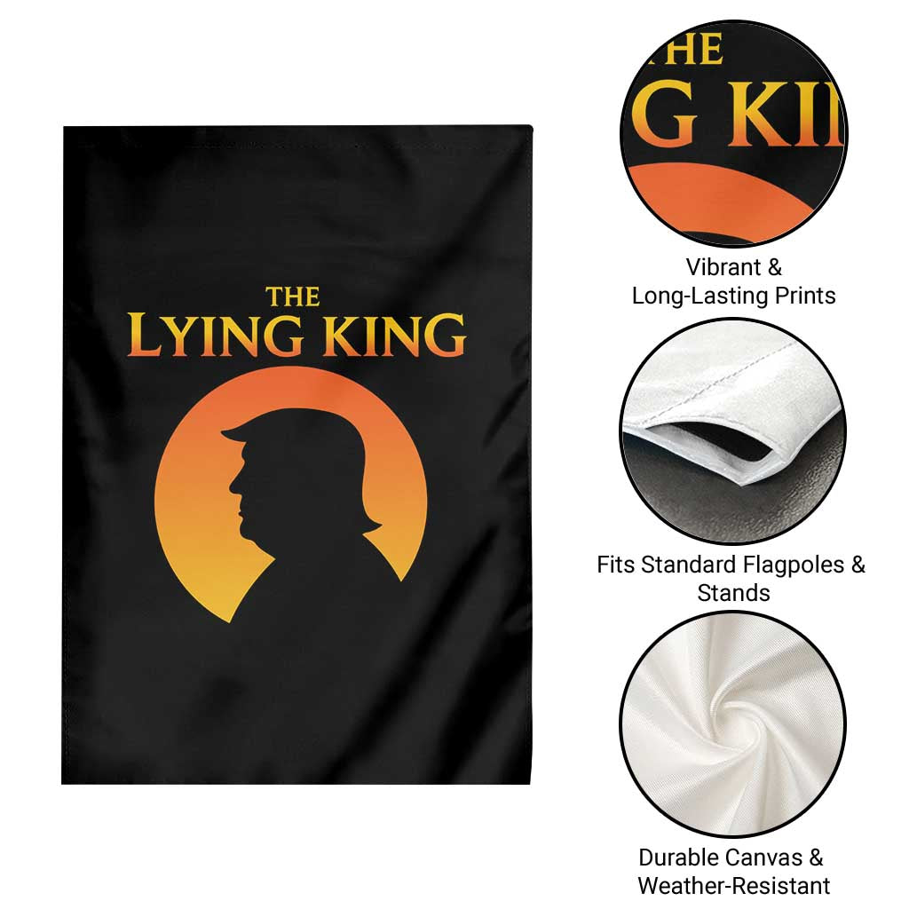 The Lying King Silhouette Sunrise Political Satire Parody Graphic Garden Flag