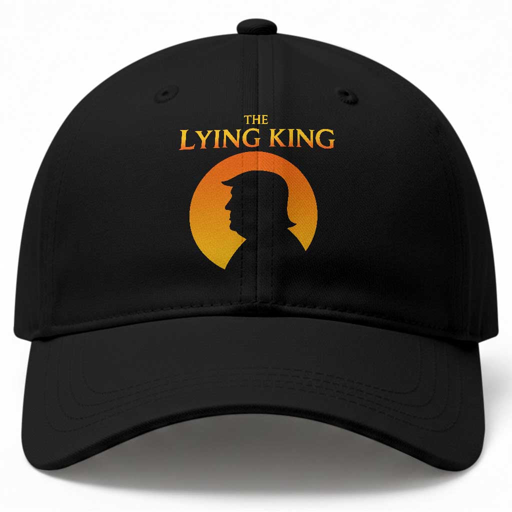 The Lying King Silhouette Sunrise Political Satire Parody Graphic Baseball Cap