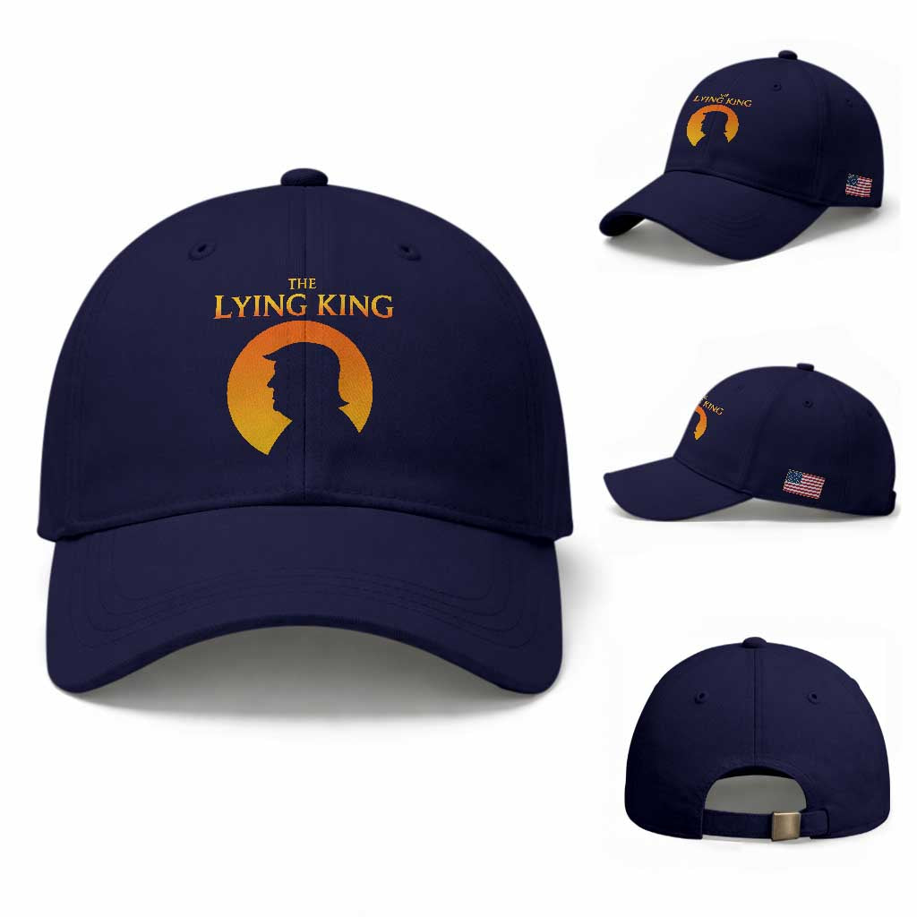 The Lying King Silhouette Sunrise Political Satire Parody Graphic Baseball Cap