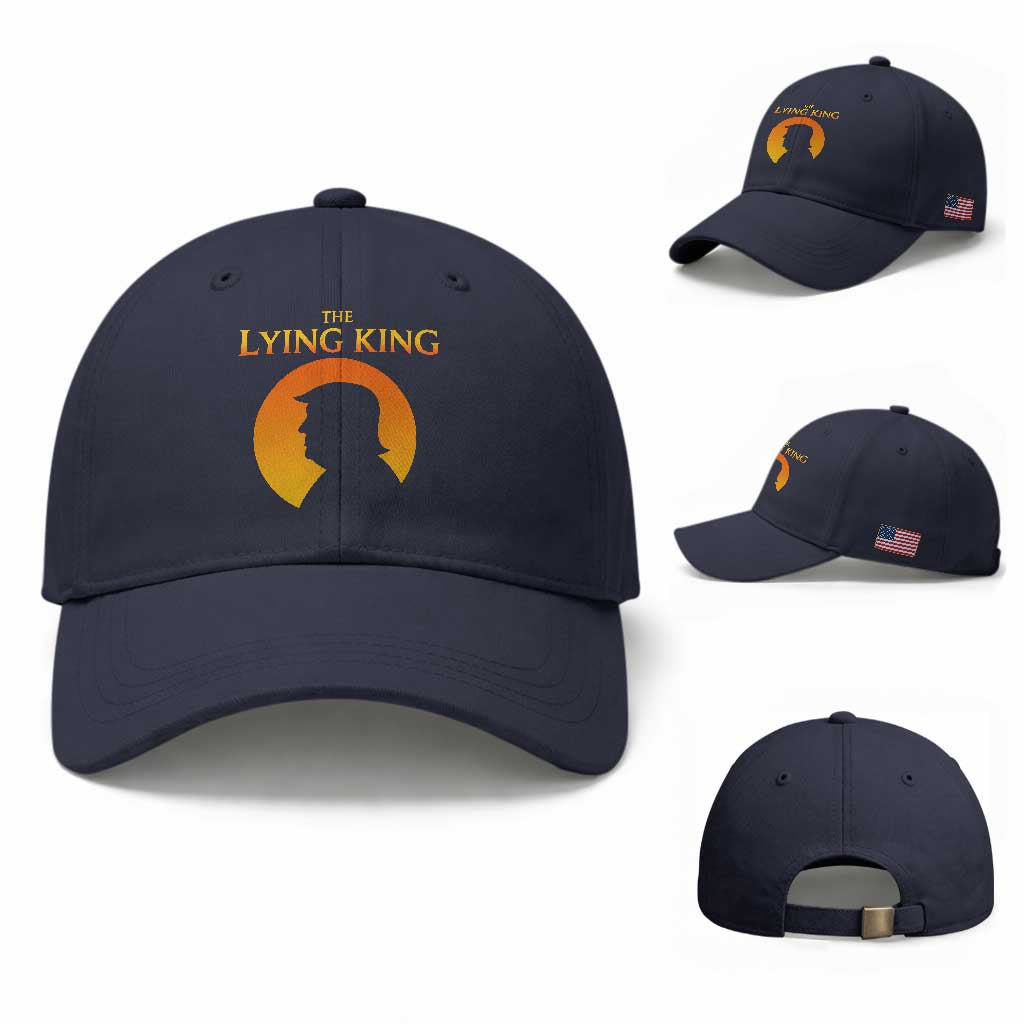 The Lying King Silhouette Sunrise Political Satire Parody Graphic Baseball Cap
