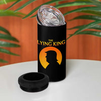 The Lying King Silhouette Sunrise Political Satire Parody Graphic 4 in 1 Can Cooler Tumbler