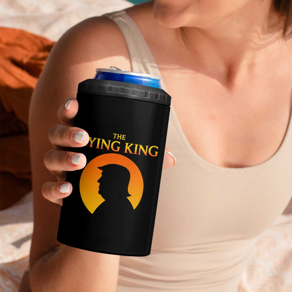 The Lying King Silhouette Sunrise Political Satire Parody Graphic 4 in 1 Can Cooler Tumbler