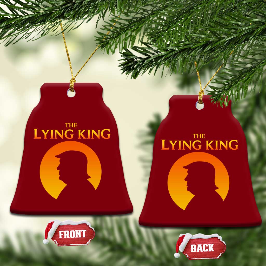The Lying King Silhouette Sunrise Political Satire Parody Graphic Ceramic Ornament