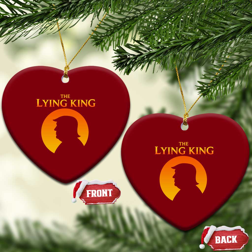 The Lying King Silhouette Sunrise Political Satire Parody Graphic Ceramic Ornament