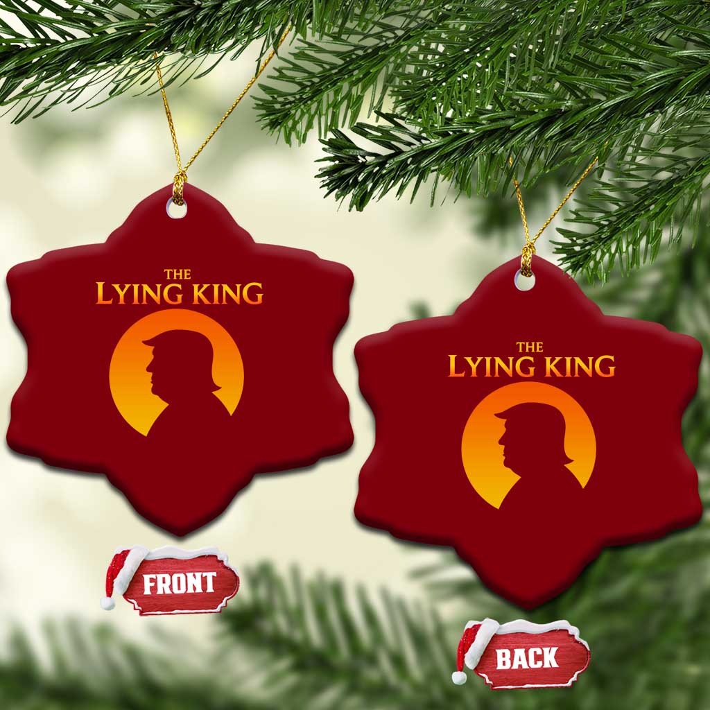 The Lying King Silhouette Sunrise Political Satire Parody Graphic Ceramic Ornament