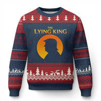 The Lying King Silhouette Sunrise Political Satire Parody Graphic Ugly Christmas Sweater