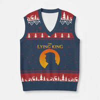 The Lying King Silhouette Sunrise Political Satire Parody Graphic V-Neck Knit Sweater Vest