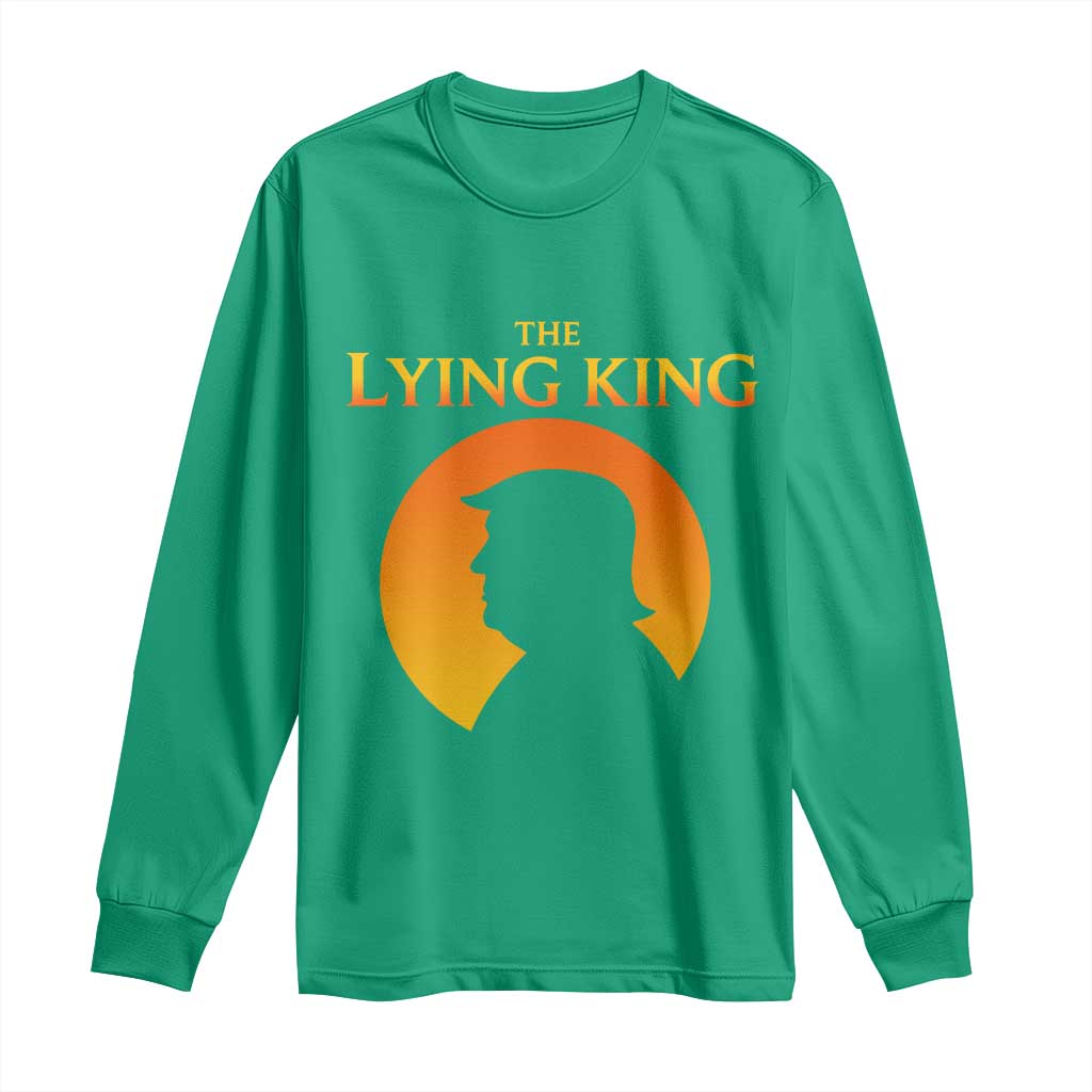 The Lying King Silhouette Sunrise Political Satire Parody Graphic Long Sleeve Shirt