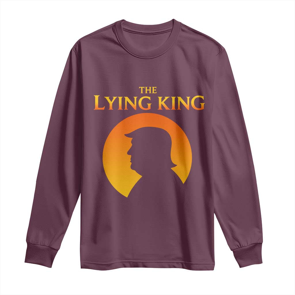 The Lying King Silhouette Sunrise Political Satire Parody Graphic Long Sleeve Shirt