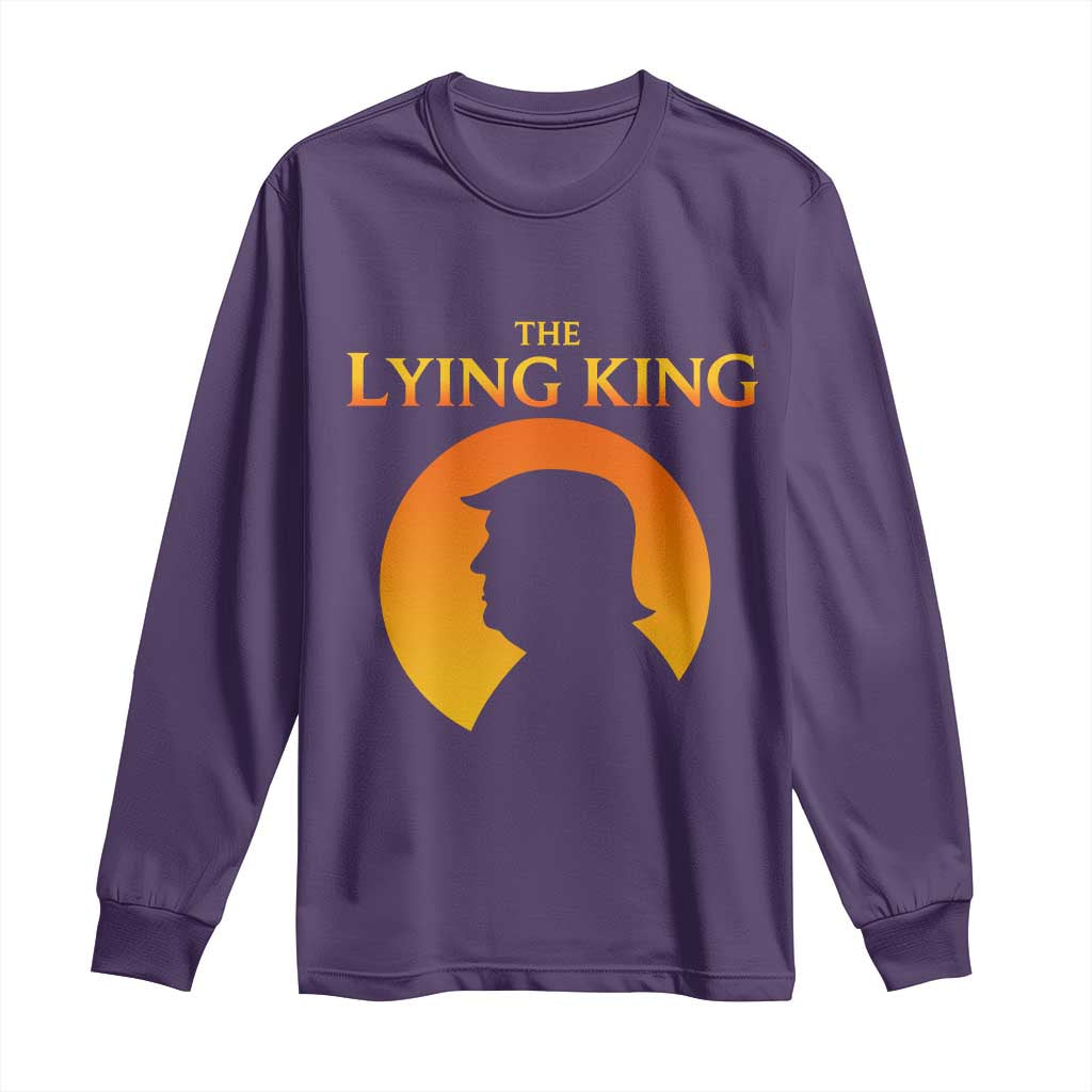 The Lying King Silhouette Sunrise Political Satire Parody Graphic Long Sleeve Shirt