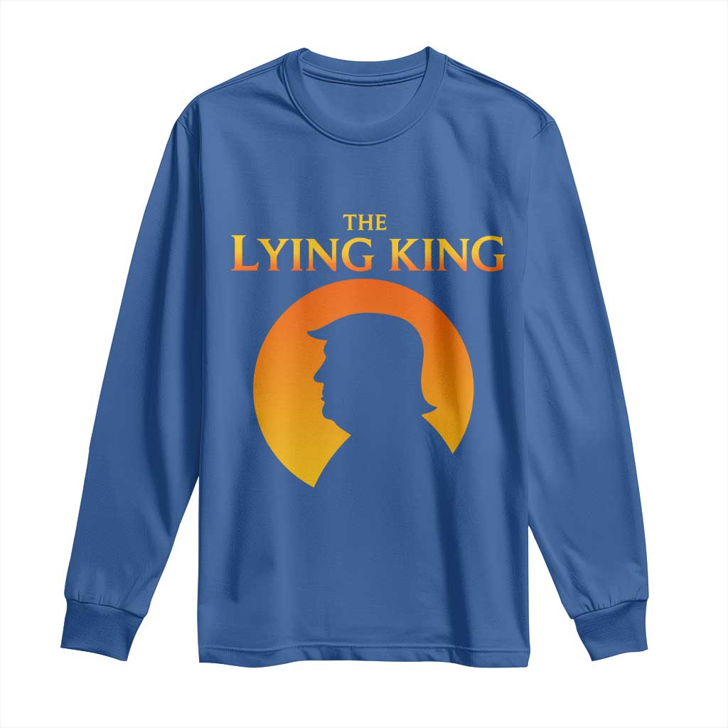 The Lying King Silhouette Sunrise Political Satire Parody Graphic Long Sleeve Shirt