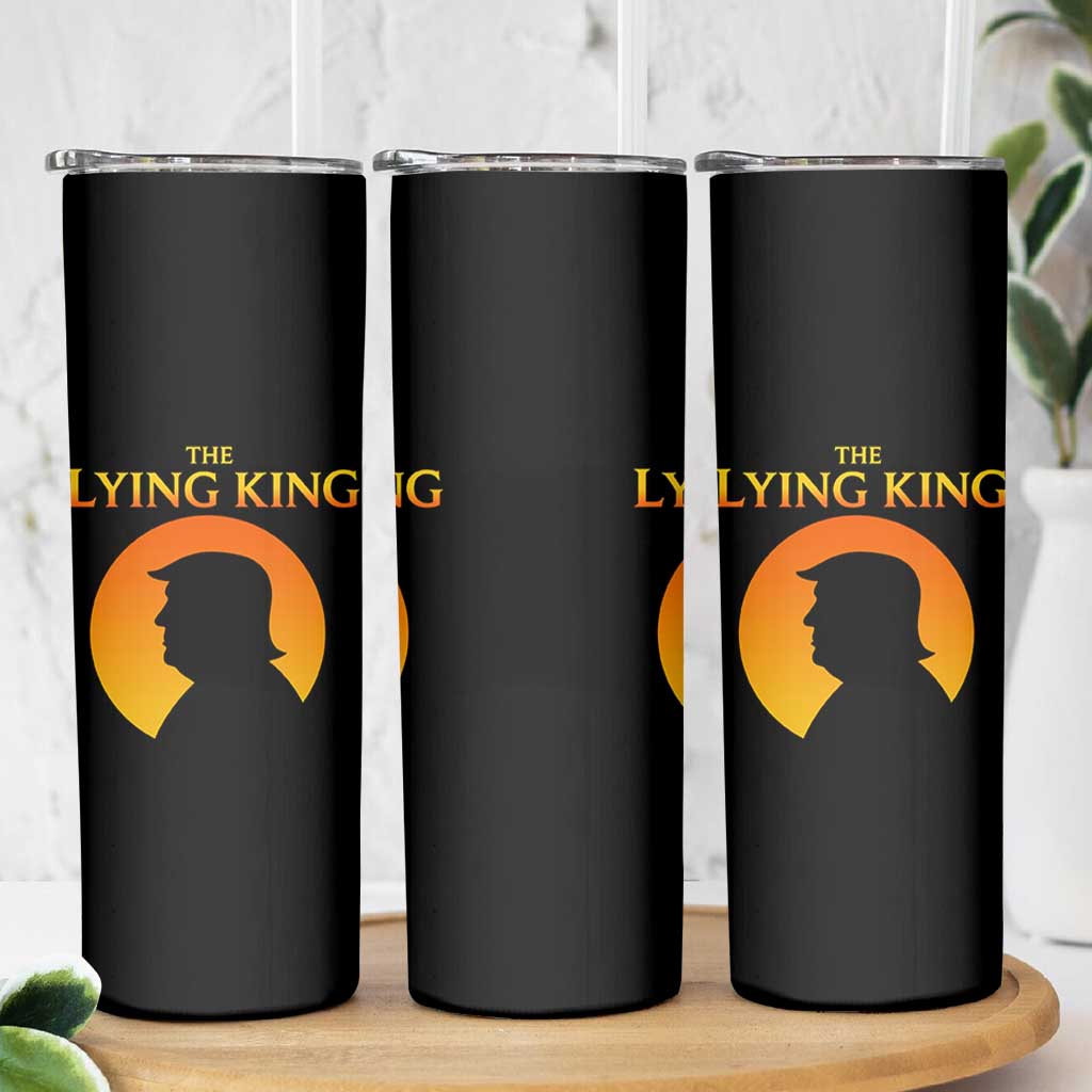 The Lying King Silhouette Sunrise Political Satire Parody Graphic Skinny Tumbler