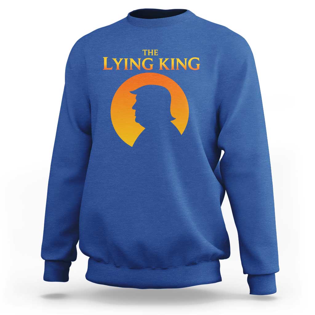 The Lying King Silhouette Sunrise Political Satire Parody Graphic Sweatshirt