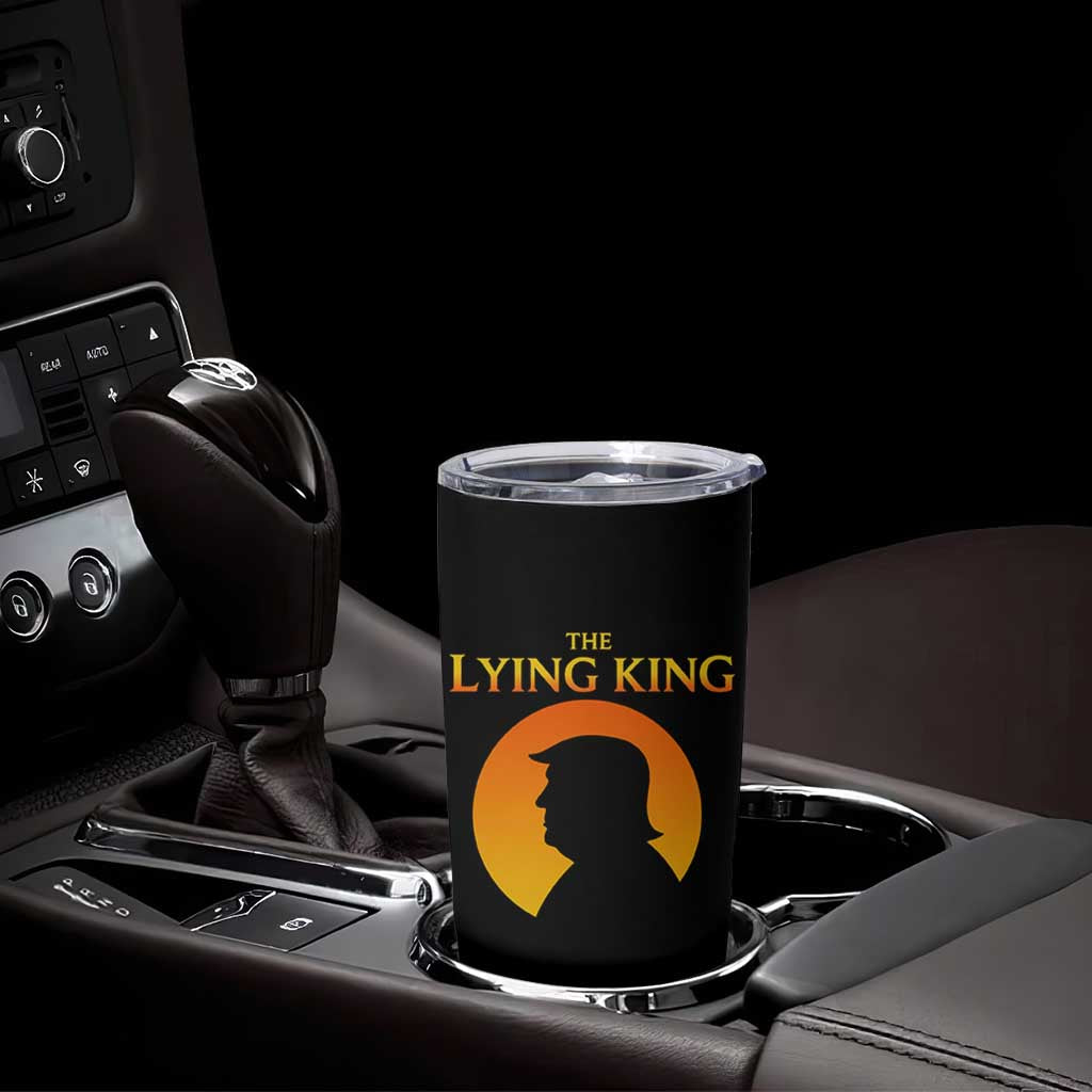 The Lying King Silhouette Sunrise Political Satire Parody Graphic Tumbler Cup