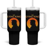The Lying King Silhouette Sunrise Political Satire Parody Graphic Tumbler With Handle