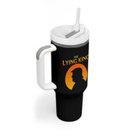 The Lying King Silhouette Sunrise Political Satire Parody Graphic Tumbler With Handle
