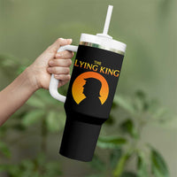 The Lying King Silhouette Sunrise Political Satire Parody Graphic Tumbler With Handle