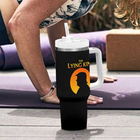 The Lying King Silhouette Sunrise Political Satire Parody Graphic Tumbler With Handle