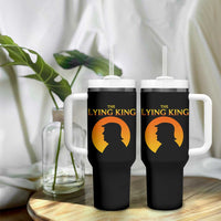 The Lying King Silhouette Sunrise Political Satire Parody Graphic Tumbler With Handle