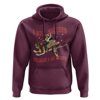 Vintage Western Cowgirl Riding Winged Tiger Graphic Hoodie I Will Succeed Because I Am Insane Chaotic Motivation Meme