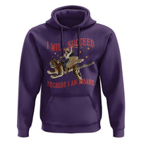 Vintage Western Cowgirl Riding Winged Tiger Graphic Hoodie I Will Succeed Because I Am Insane Chaotic Motivation Meme