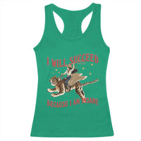 Vintage Western Cowgirl Riding Winged Tiger Graphic Racerback Tank Top I Will Succeed Because I Am Insane Chaotic Motivation Meme