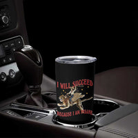Vintage Western Cowgirl Riding Winged Tiger Graphic Tumbler Cup I Will Succeed Because I Am Insane Chaotic Motivation Meme