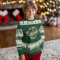 My Wife Is My Favorite Problem Vintage Circular Badge Graphic Ugly Christmas Sweater Funny Husband Marriage Humor