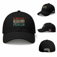 My Wife Is My Favorite Problem Retro 70s Typography Baseball Cap Funny Husband Marriage Humor