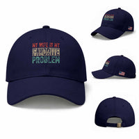 My Wife Is My Favorite Problem Retro 70s Typography Baseball Cap Funny Husband Marriage Humor