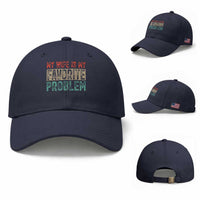 My Wife Is My Favorite Problem Retro 70s Typography Baseball Cap Funny Husband Marriage Humor