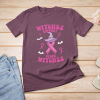 Breast Cancer Witch T Shirt Witches Support Other Witches Halloween Breast Cancer Warriors  Witch - Wonder Print Shop