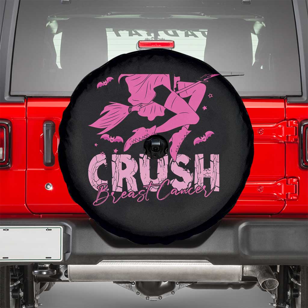 Witch Breast Cancer Spare Tire Cover Crush Breast Cancer Pink Ribbon Halloween Vibe
