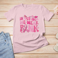 Breast Cancer Witch T Shirt In October We Wear Pink Ribbon Witch Halloween Breast Cancer Awareness - Wonder Print Shop