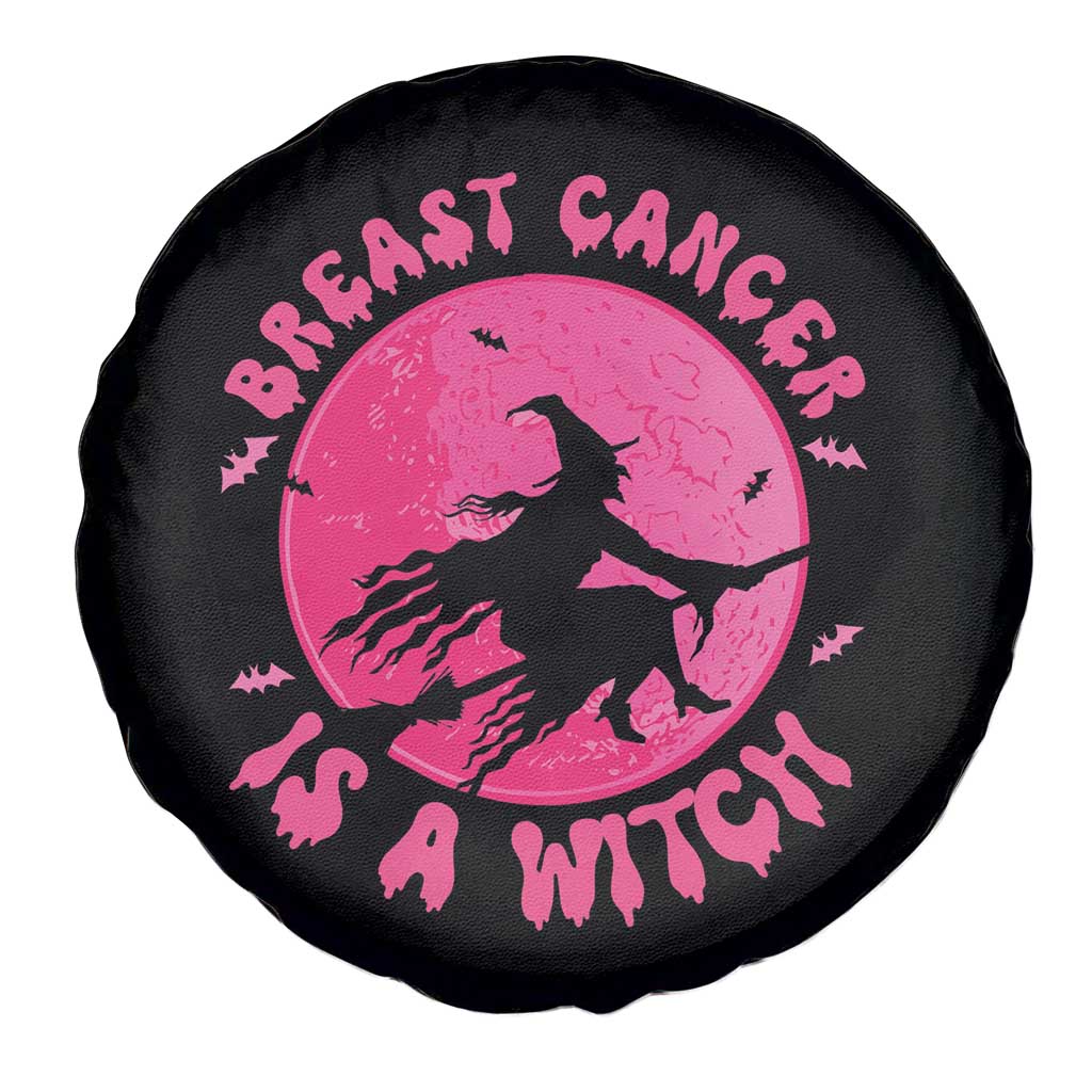 Breast Cancer Is A Witch Halloween Spare Tire Cover Pink Ribbon Support Squad