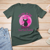 Breast Cancer Cat T Shirt It's Fine I'm Fine Everything's Fine Black Cat Breast Cancer Warrior - Wonder Print Shop