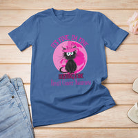 Breast Cancer Cat T Shirt It's Fine I'm Fine Everything's Fine Black Cat Breast Cancer Warrior - Wonder Print Shop