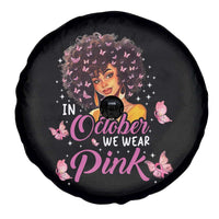 Breast Cancer Awareness Spare Tire Cover In October We Wear Pink Ribbon Black Afro Women