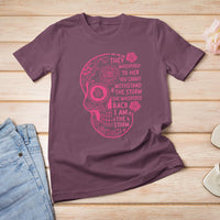 Sugar Skull Breast Cancer T Shirt She Whispered Back I Am The Storm Pink Breast Cancer Warrior - Wonder Print Shop