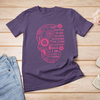 Sugar Skull Breast Cancer T Shirt She Whispered Back I Am The Storm Pink Breast Cancer Warrior - Wonder Print Shop