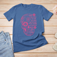 Sugar Skull Breast Cancer T Shirt She Whispered Back I Am The Storm Pink Breast Cancer Warrior - Wonder Print Shop