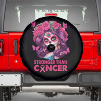 Breast Cancer Warrior Chingona Spare Tire Cover Mexican Pink Ribbon Stronger Than Breast Cancer