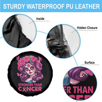 Breast Cancer Warrior Chingona Spare Tire Cover Mexican Pink Ribbon Stronger Than Breast Cancer