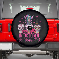 Breast Cancer Skull Spare Tire Cover In October We Wear Pink Support Squad