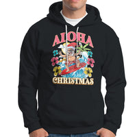Aloha Hawaiian Christmas Mele Kalikimaka Tropical Xmas Surfing Santa Hoodie - Wonder Print Shop