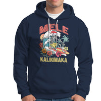 Mele Kalikimaka Hawaiian Christmas Tropical Xmas Surfing Skeleton Hoodie - Wonder Print Shop