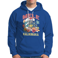 Mele Kalikimaka Hawaiian Christmas Tropical Xmas Surfing Skeleton Hoodie - Wonder Print Shop